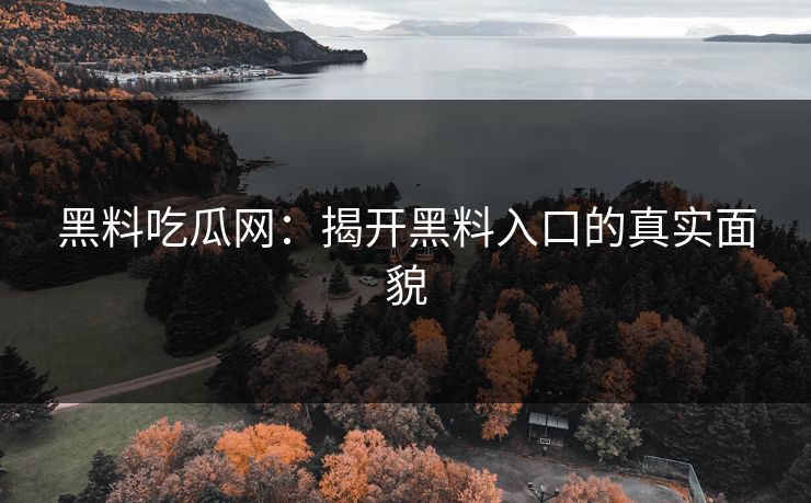 黑料吃瓜网：揭开黑料入口的真实面貌