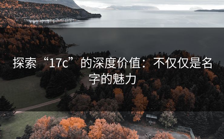探索“17c”的深度价值：不仅仅是名字的魅力