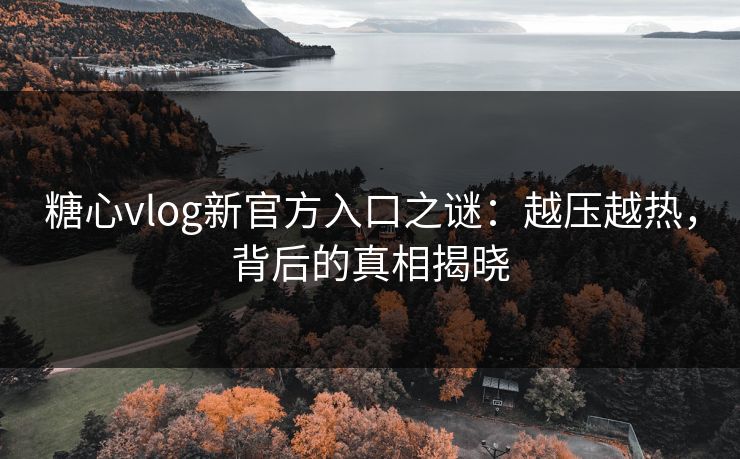 糖心vlog新官方入口之谜：越压越热，背后的真相揭晓