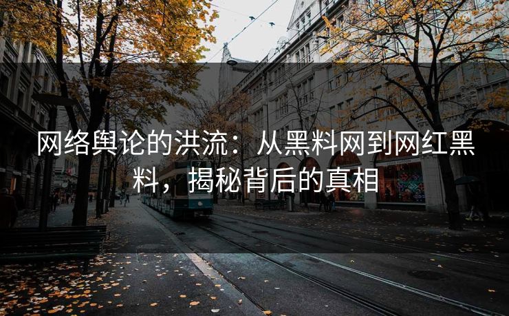 网络舆论的洪流：从黑料网到网红黑料，揭秘背后的真相